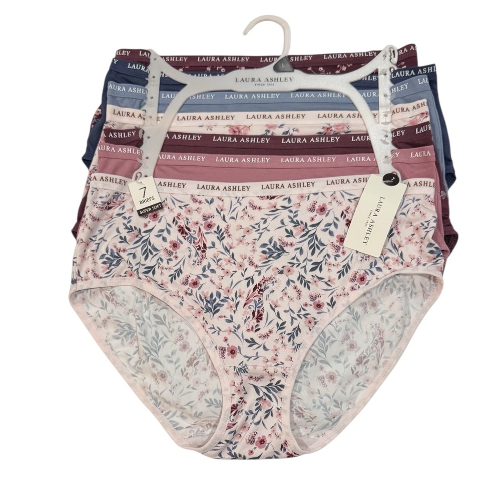 LAURA ASHLEY 7 Pack Super Soft Briefs Panties Floral NWT XL
